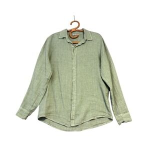 Focus | Linen‎ Button Front Shirt Size S
